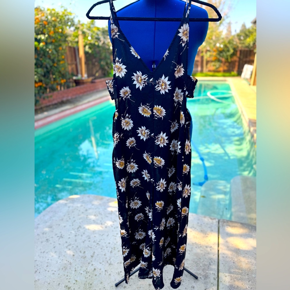 Grade & Gather Cut-Out Jumpsuit with Daisy Florals